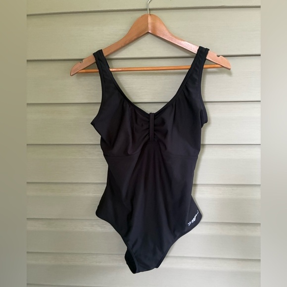 ZOGGS supportive Marley scoopback one piece swimsuit black bathing suit EUC sz L - Picture 5 of 13